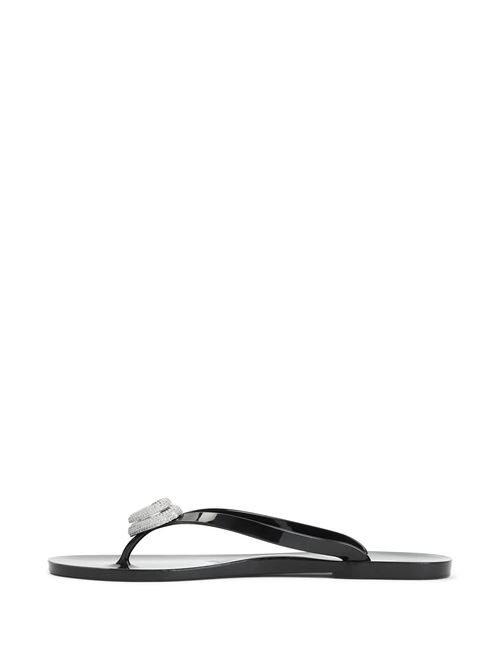 Black flat sole thong strap MACH & MACH | SS25-S0888-05-GUM-BLKBLACK